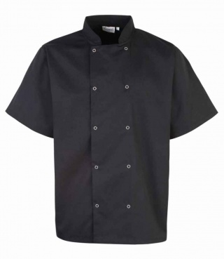 Premier PR664 Unisex Short Sleeve Stud Front Chef's Jacket